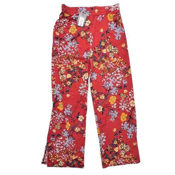 Lildy Pants Women Large Boho Festival Style Floral Casual Summer Wide Slit Leg - Picture 9 of 14